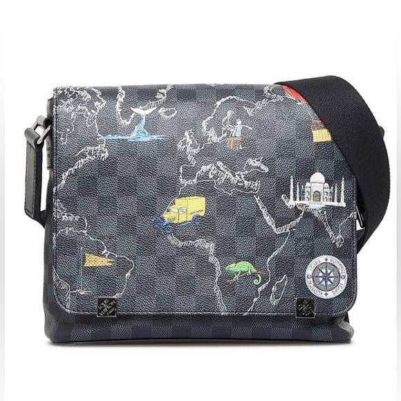 Louis Vuitton LTD Ed World Map District PM Damier Graphite Messenger Bag black - Picture 2 of 8